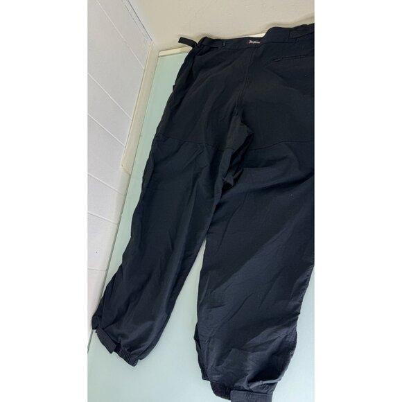 Rail Riders Hiking Pants M Belted 100% Nylon Black Double Knee Adjustable Jogger - Picture 2 of 13